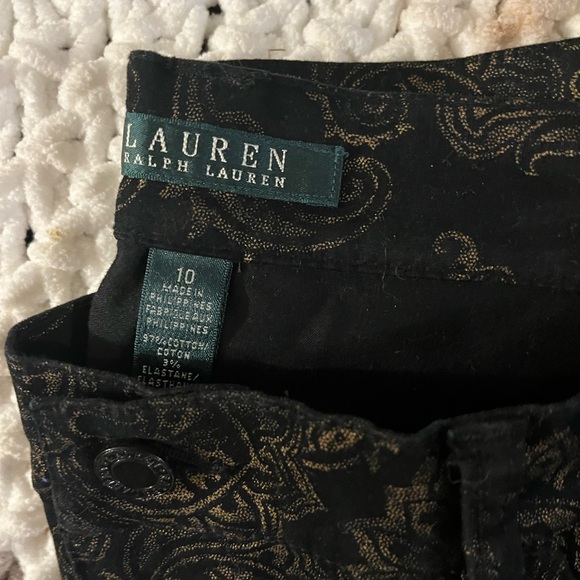 Ralph Lauren Black and Gold Straight Leg Pants - Picture 3 of 5